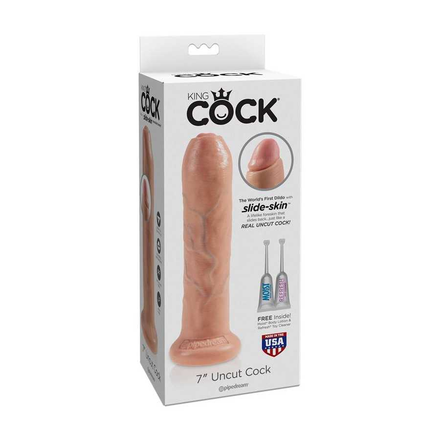 King Cock Dildo Realista con Glande Retractil Color Natural 7