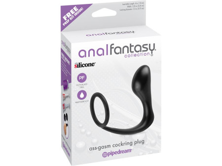 Plug Anal y Anillo Ass Gasm Negro Plug Anal y Anillo Ass Gasm Negro
