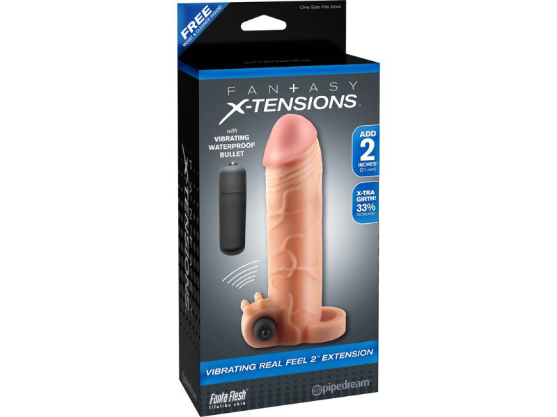 Fantasy X tensions Vibrador Real Feel de 51 cm con Extension Color Natural