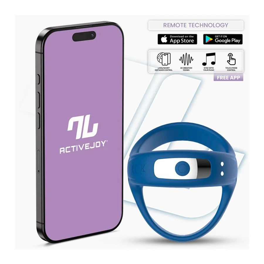Rank Anillo Vibrador con App Azul Rank Anillo Vibrador con App Azul