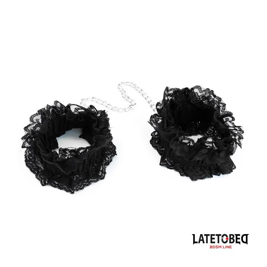 Esposas para Pies de Encaje Elastico Negro Esposas para Pies de Encaje Elastico Negro