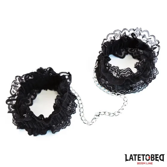 Esposas para Pies de Encaje Elastico Negro
