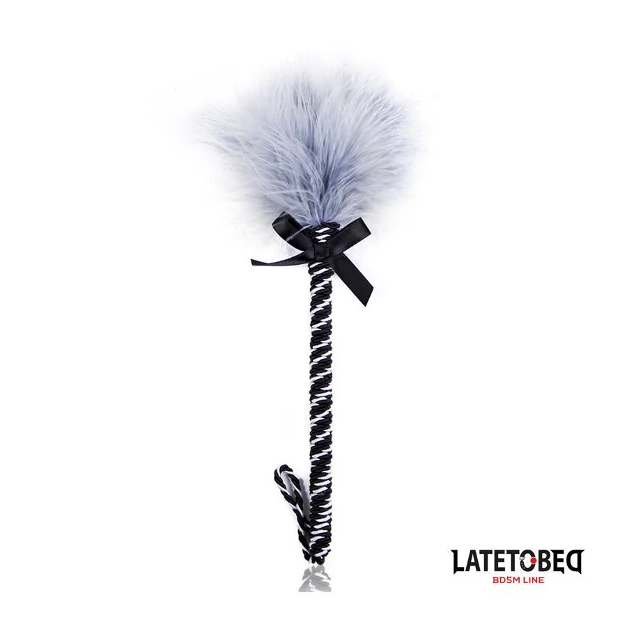 Plumero con Lazo Gris y Negro 25cm Plumero con Lazo Gris y Negro 25cm