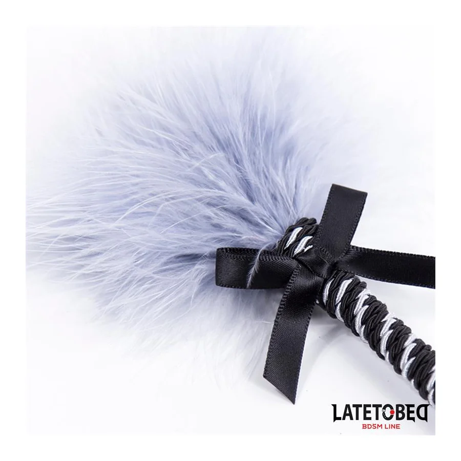 Plumero con Lazo Gris y Negro 25cm