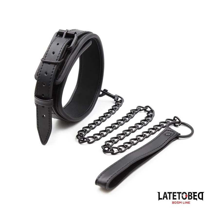 Collar y Correa Neopreno Negro