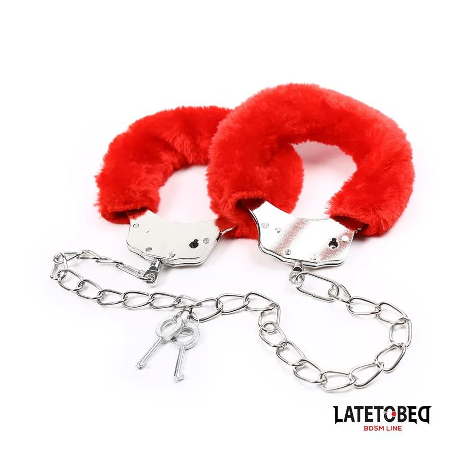 Esposas Pies Peluche Terciopelo Rojo Esposas Pies Peluche Terciopelo Rojo