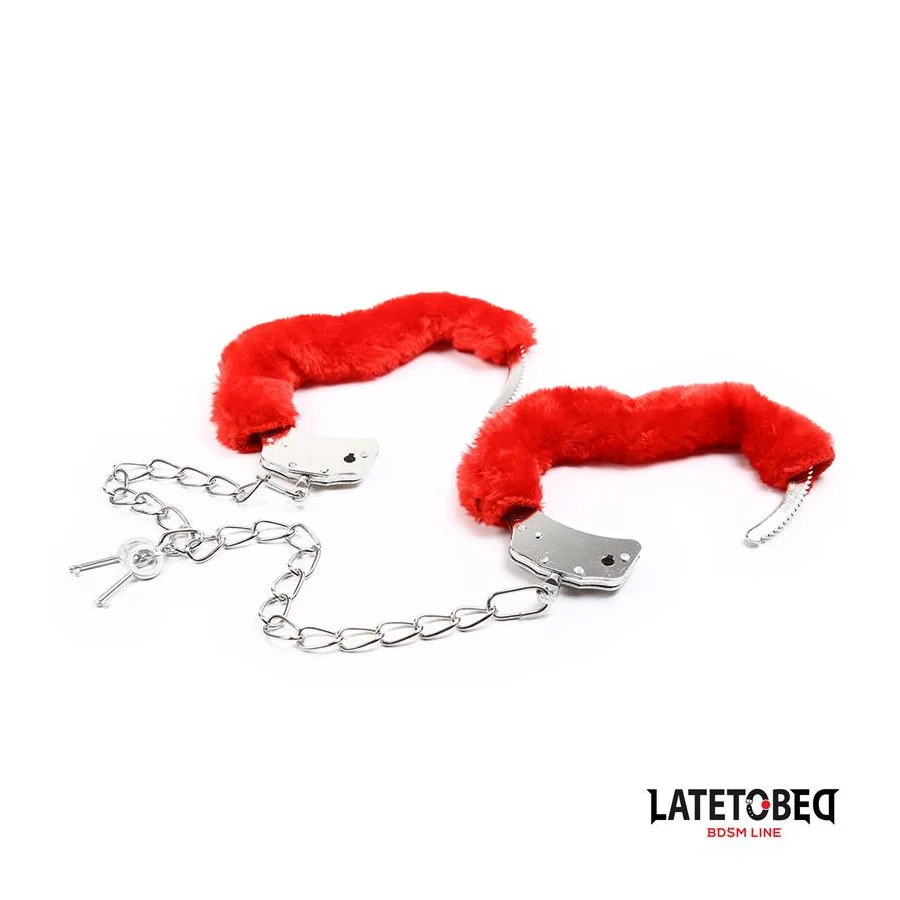 Esposas Pies Peluche Terciopelo Rojo