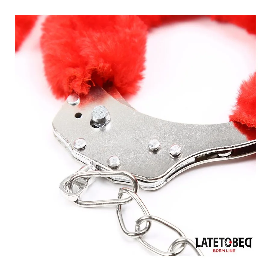 Esposas Pies Peluche Terciopelo Rojo