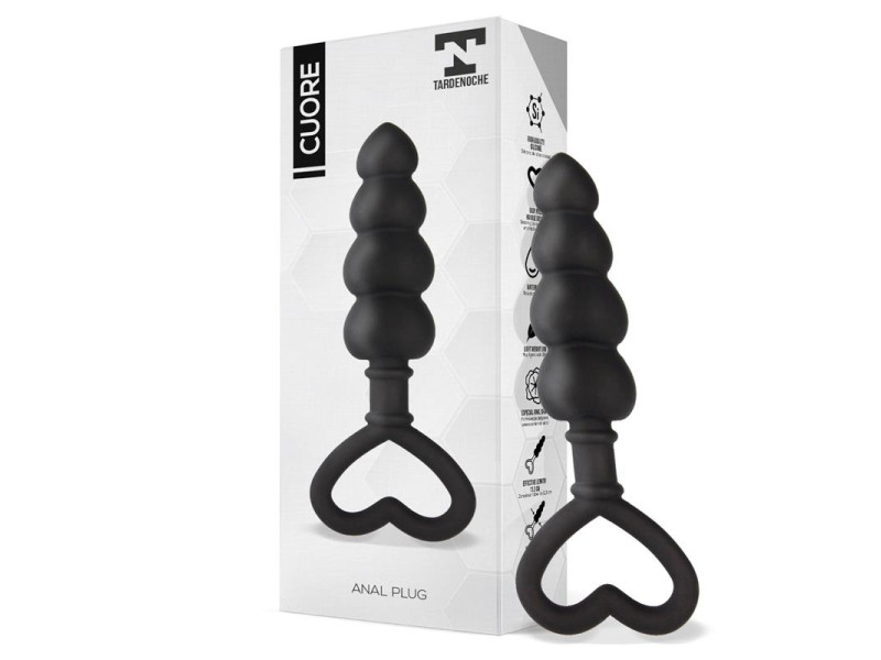 Cuore Plug Anal Silicona Negro