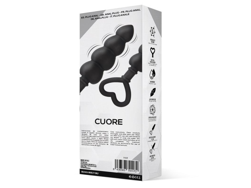 Cuore Plug Anal Silicona Negro