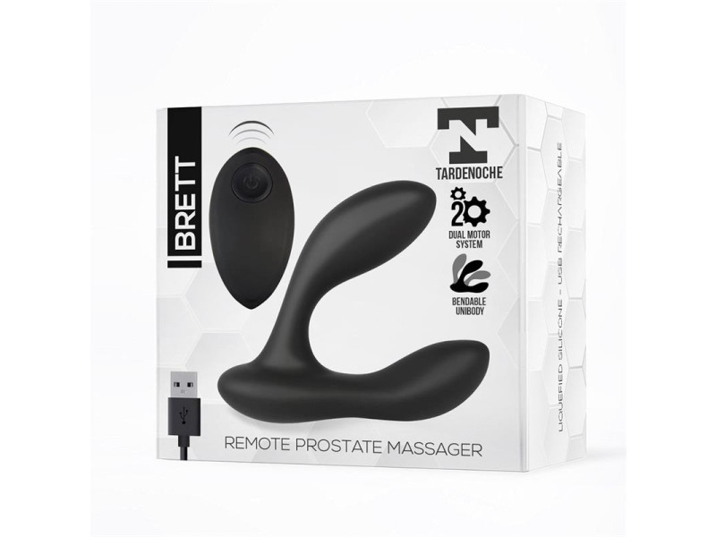 Brett Masajeador Prostatico Control Remoto USB Silicona Liquida
