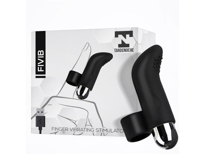 Fivib Estimulador de Dedo USB Silicona Negro
