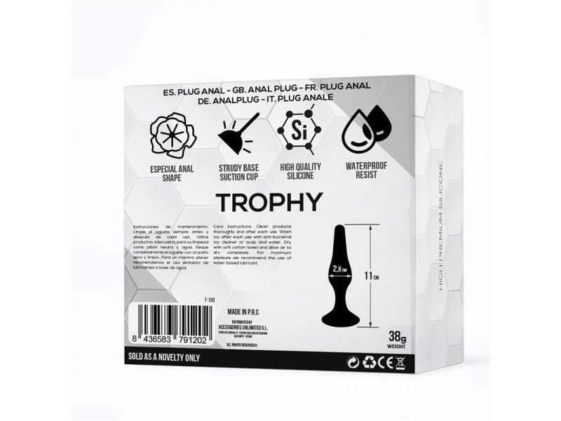 Trophy Plug Anal 11 cm Silicona Negro