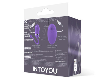 Huevo Vibrador Control Remoto Odise USB Silicona Purpura