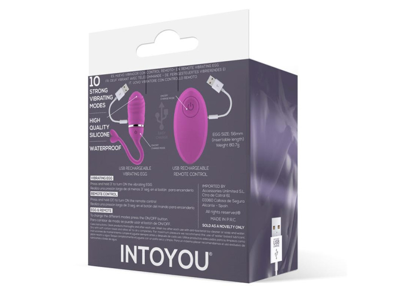 Huevo Vibrador Control Remoto Odise USB Silicona Rosa