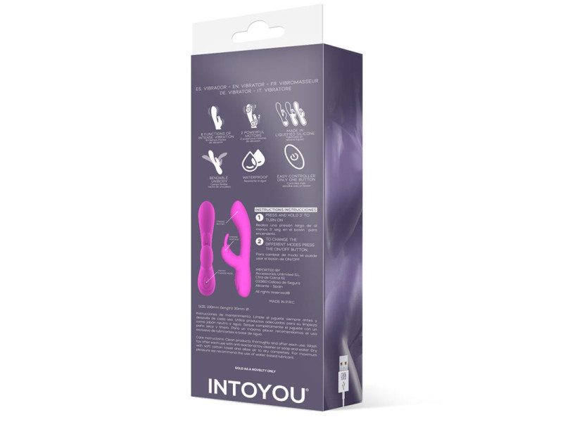 Mauve Vibrador Unibody Silicona Liquida USB Rosa