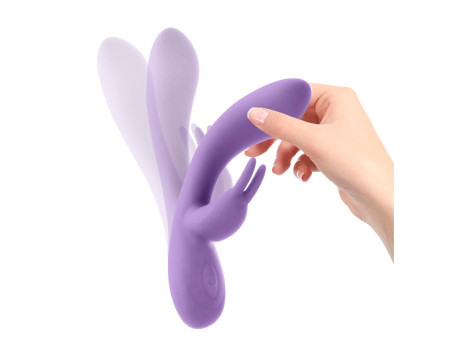 Mauve Vibrador Unibody Silicona Liquida USB Purpura
