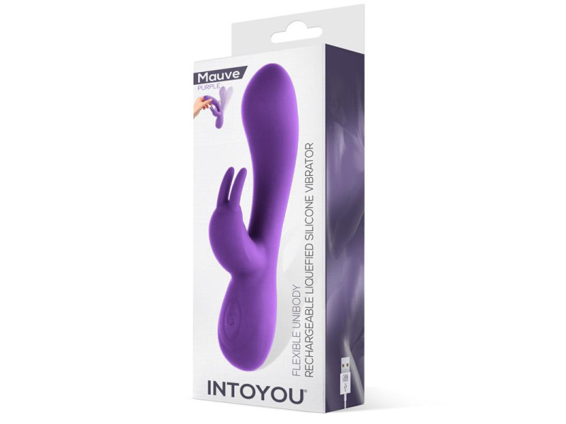 Mauve Vibrador Unibody Silicona Liquida USB Purpura