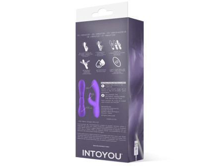 Mauve Vibrador Unibody Silicona Liquida USB Purpura