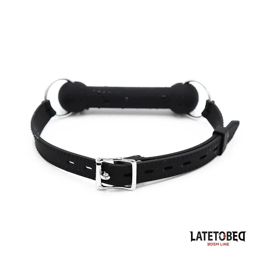 Mordaza Hueso Silicona Negro Ajustable