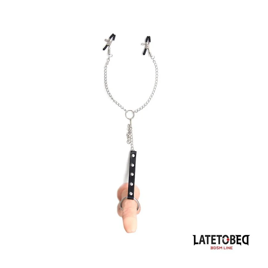 Pinzas Pezones con Anillo para Pene Talla Unica