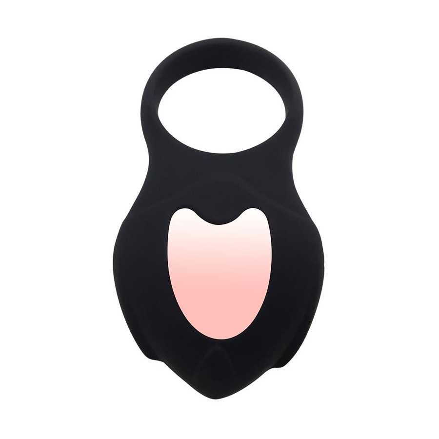 Darkblack Anillo Vibrador con Led Control Remoto USB Silicona