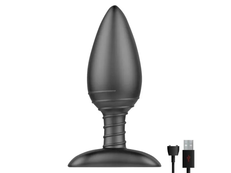 Asher Plug Anal con Control Remoto USB Magnetico Negro