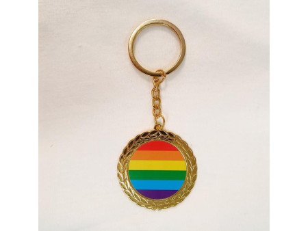 Llavero Redondo de Metal Bandera LGBT