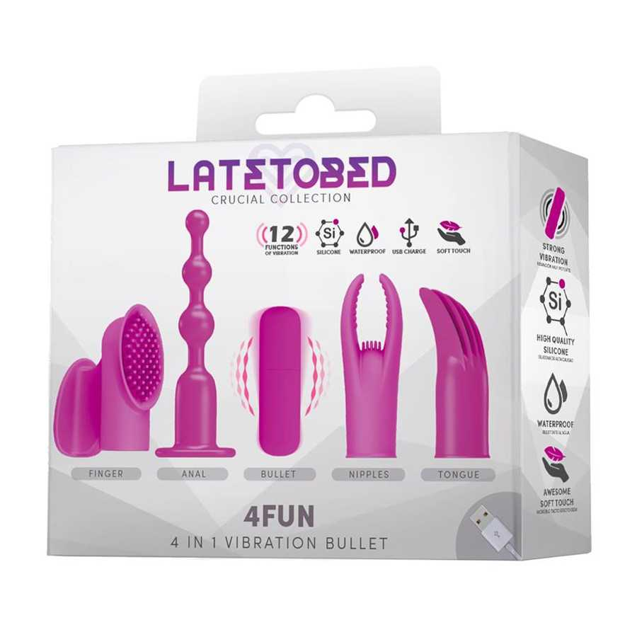 4Fun Bala Vibrador y 4 Fundas USB Impermeable Silicona