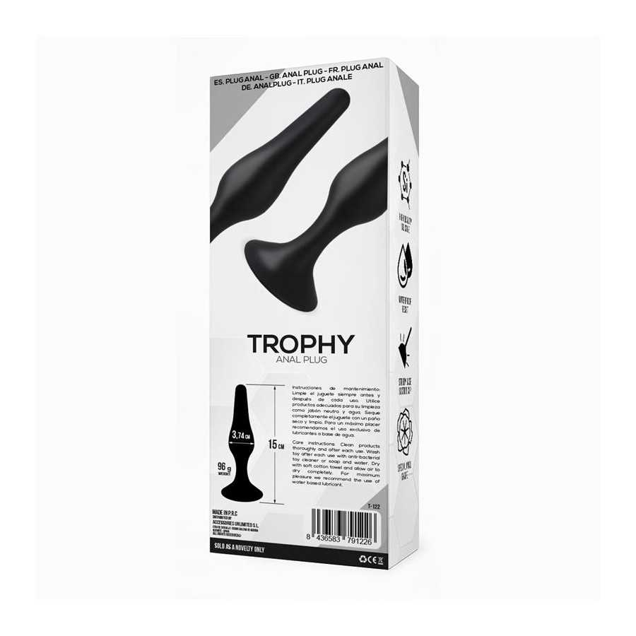 Trophy Plug Anal 15 cm Silicona Negro