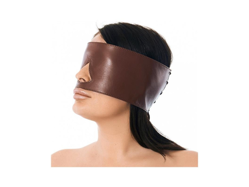Antifaz Ancho Cuero Marron
