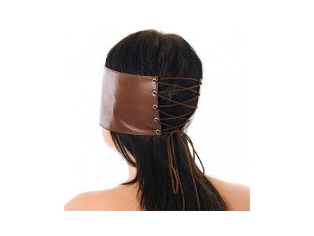 Antifaz Ancho Cuero Marron