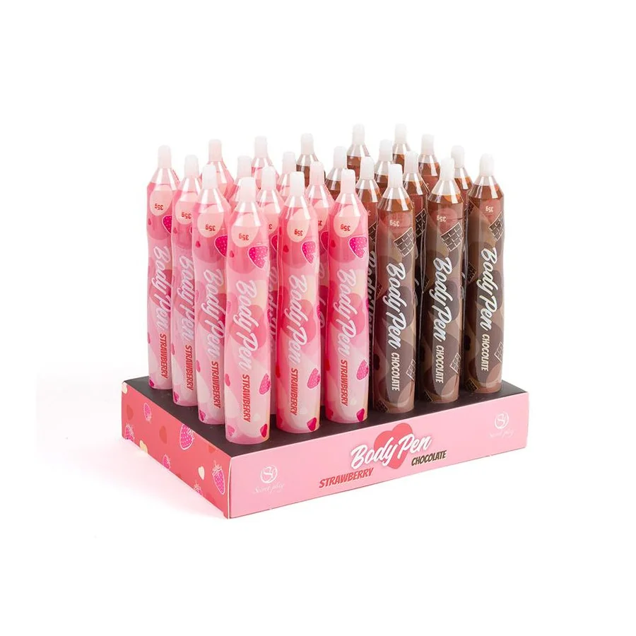 Body Pen Display 24 uds 12 Fresa 12 Chocolate Body Pen Display 24 uds 12 Fresa 12 Chocolate