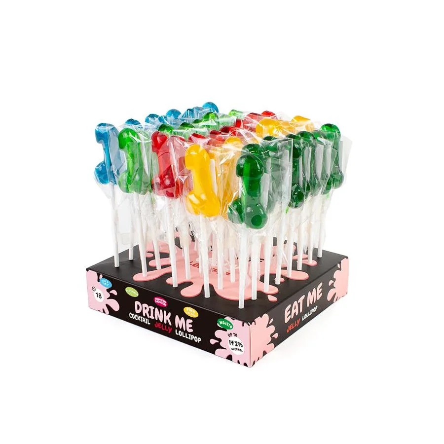 Expositor Piruletas Pene Sabores con Alcohol 40 uds Expositor Piruletas Pene Sabores con Alcohol 40 uds