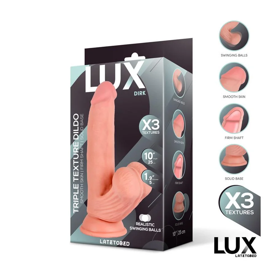 Dirk Dildo Triple Densidad con Testiculos Oscilantes 10