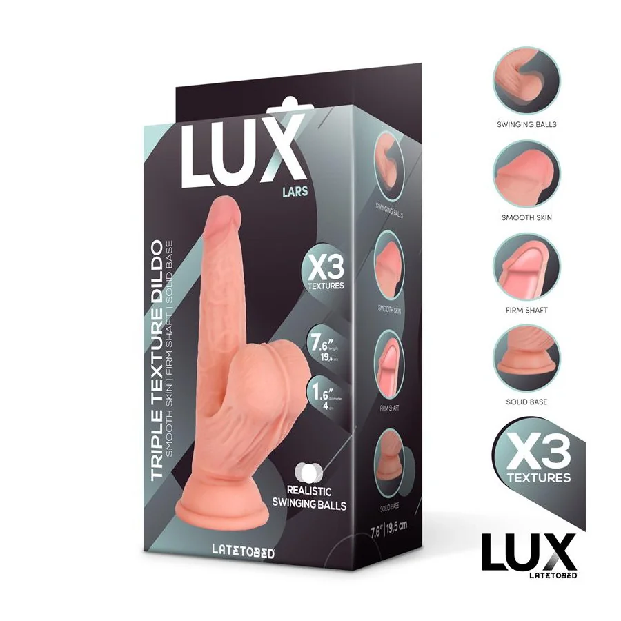 Lars Dildo Triple Densidad con Testiculos Oscilantes 76
