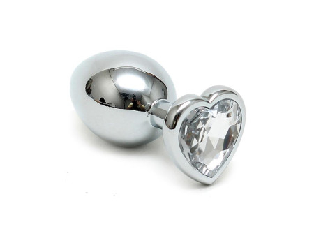 Plug Anal Acero Inox Cristal Corazon Transparente Plug Anal Acero Inox Cristal Corazon Transparente