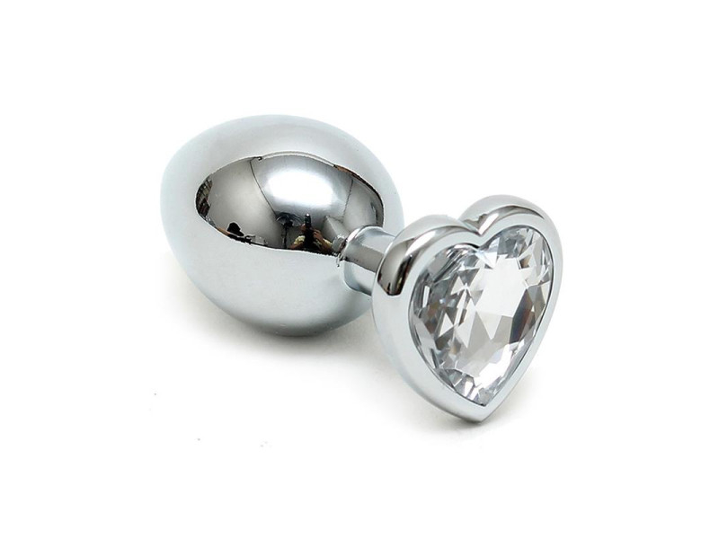 Plug Anal Acero Inox Cristal Corazon Transparente Plug Anal Acero Inox Cristal Corazon Transparente