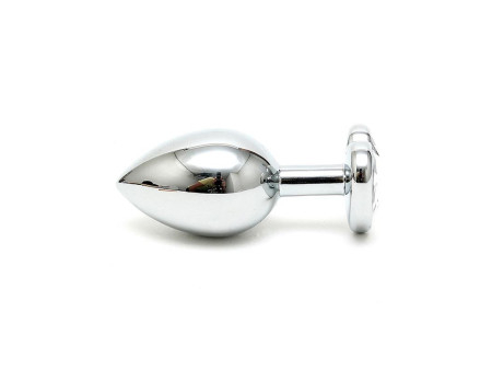 Plug Anal Acero Inox Cristal Corazon Transparente Plug Anal Acero Inox Cristal Corazon Transparente