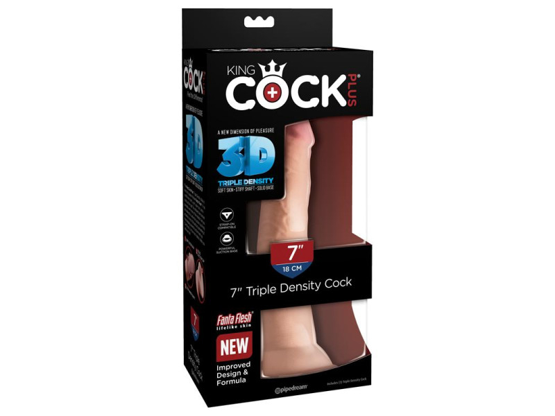 3D Dildo Triple Densidad Plus 7 Natural