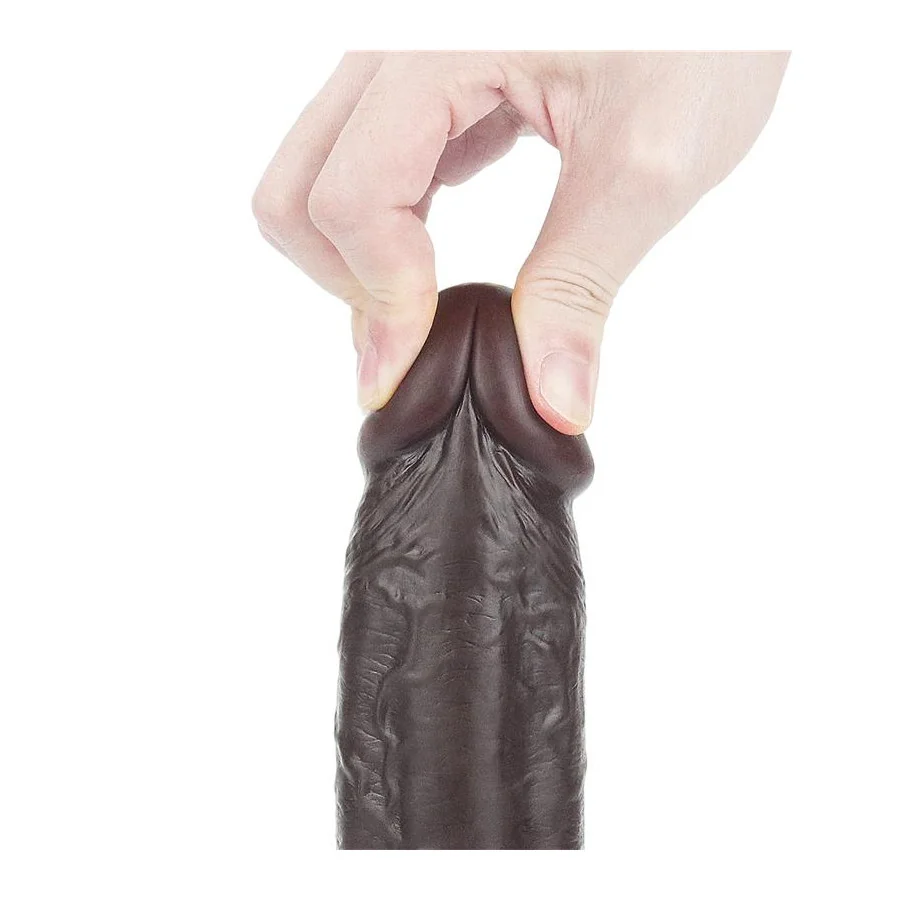 Dildo con Piel Retractil 9 Negro