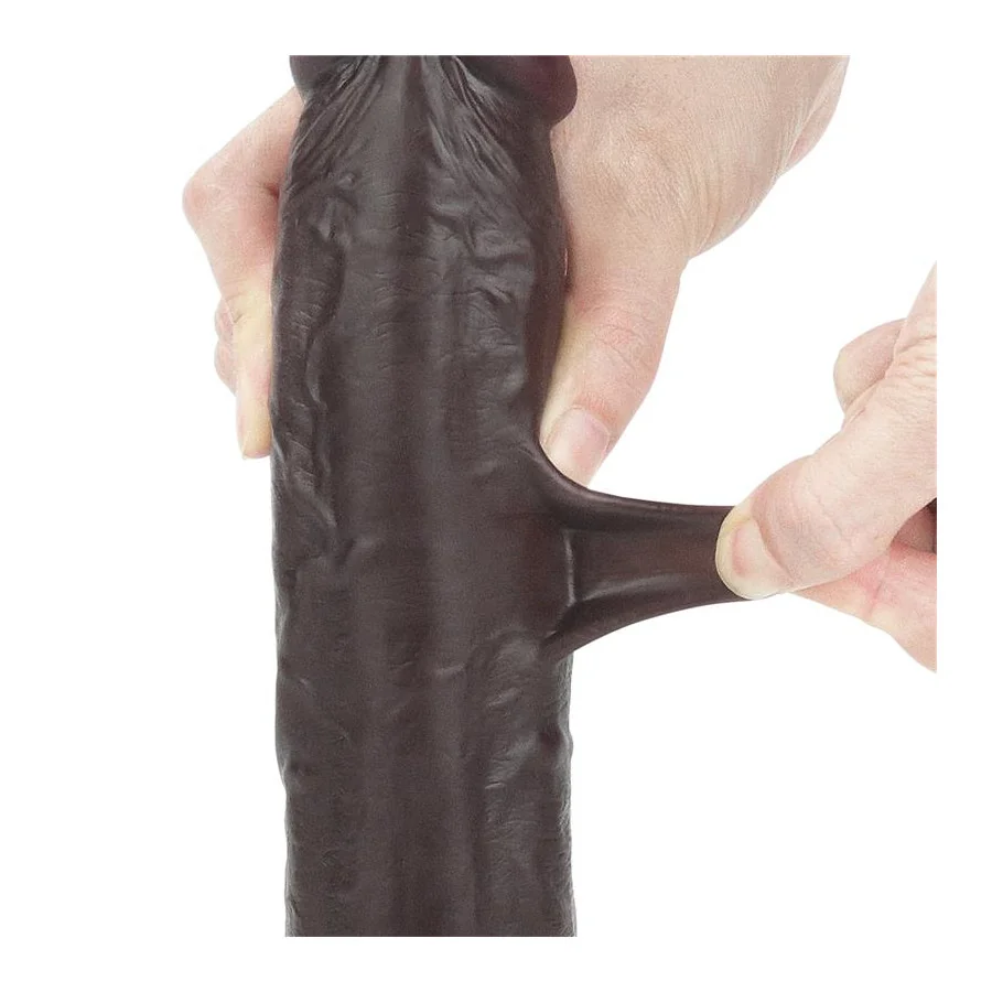 Dildo con Piel Retractil 9 Negro