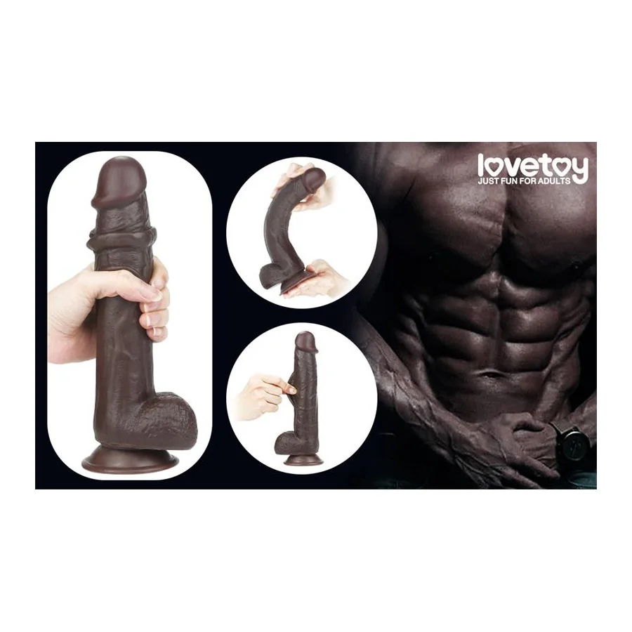 Dildo con Piel Retractil 9 Negro