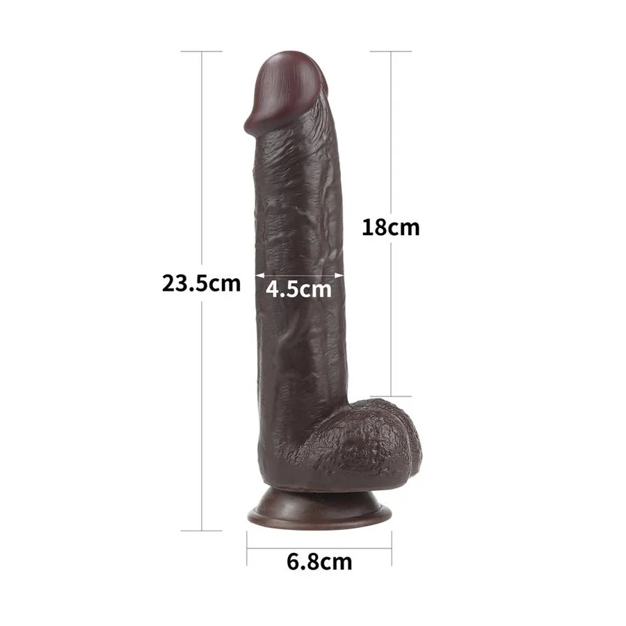 Dildo con Piel Retractil 9 Negro