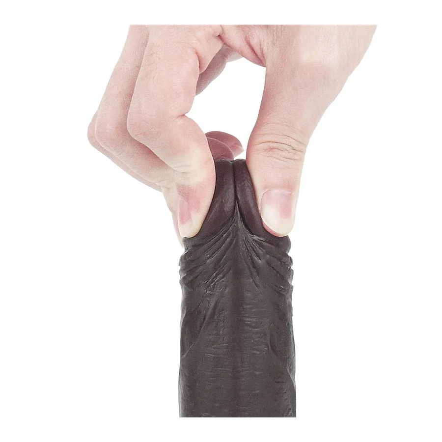 Dildo con Piel Retractil 7 Negro