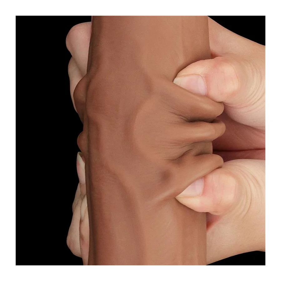 Dildo Dual Density Piel Desizante Retractil 115