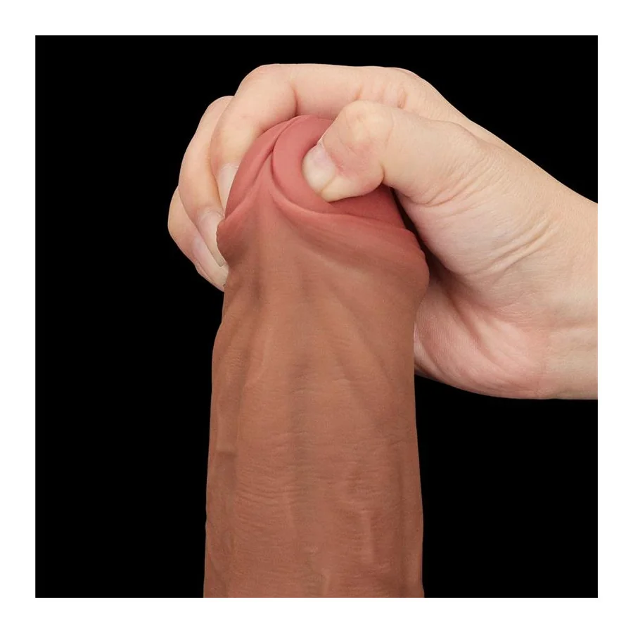 Dildo Dual Density Piel Desizante Retractil 115