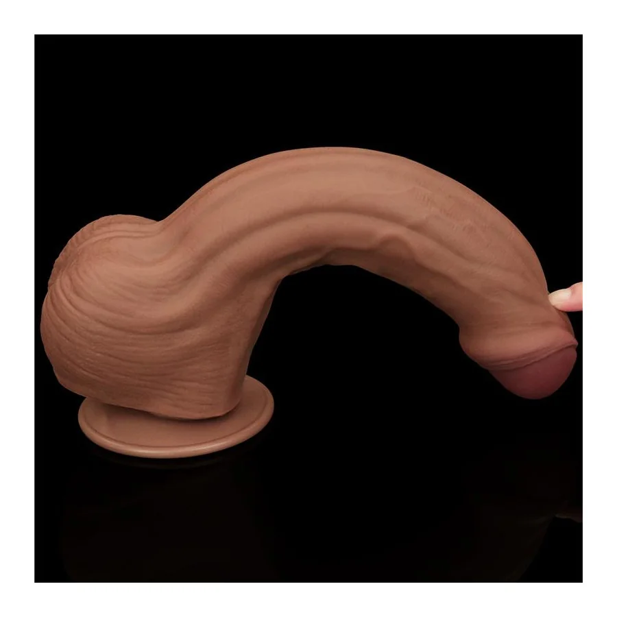 Dildo Dual Density Piel Desizante Retractil 115