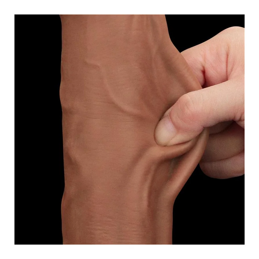 Dildo Dual Density Piel Desizante Retractil 115