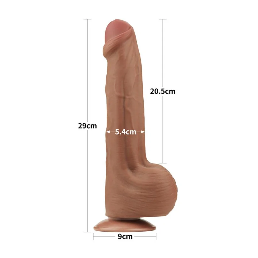 Dildo Dual Density Piel Desizante Retractil 115